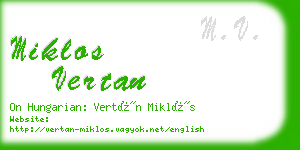 miklos vertan business card